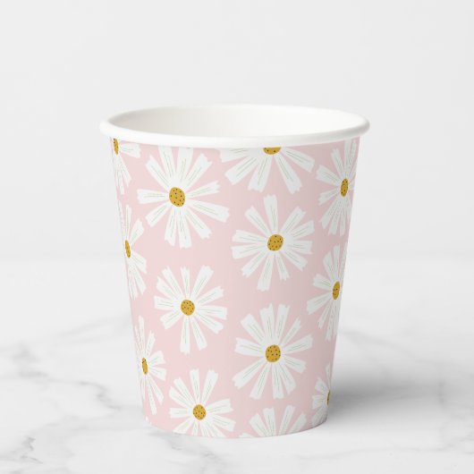 Cute Scandi Daisy Papieren Bekers (Voorkant)