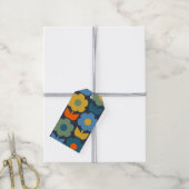 Cute Scandi Retro Modern Floral Pattern Cadeaulabel (Met Touw)