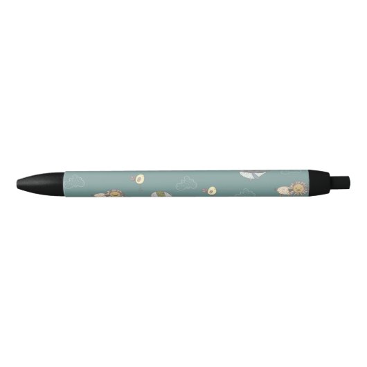 Cute Scandinavian Animals Pattern Zwarte Inkt Pen (Voorkant)