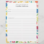 Cute Scandinavian Floral Custom Recipse Insert Flyer (Voorkant)