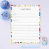 Cute Scandinavian Floral Custom Recipse Insert Flyer (Enkel)