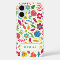 Cute Scandinavian Floral Folksy Persoonlijke naam