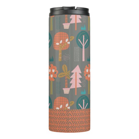 Cute Scandinavian Forest Personalized Thermosbeker (Achterkant)