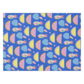 Cute Scandinavian Fruit Pattern Blue Whimsical Tafelkleed (Voorkant (Horizontaal))