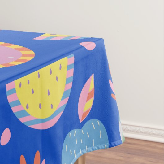 Cute Scandinavian Fruit Pattern Blue Whimsical Tafelkleed (Voorbeeld)