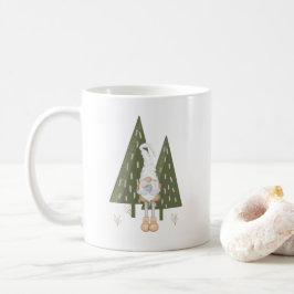 Cute Scandinavian Gnome Bird Pine Trees Koffiemok