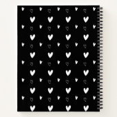 Cute Scandinavian Heart Pattern Black Personalized Notitieboek (Achterkant)