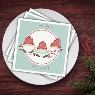 Cute Scandinavian Kerstgnomen Servet