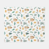 Cute Scandinavian Kerstpattern Fleece Deken (Voorkant (Horizontaal))
