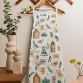 Cute Scandinavian Kerstpattern Schort