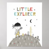Cute Scandinavian Little Explorer Kinder Poster (Voorkant)