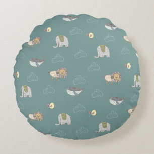 Cute Scandinavische dierenprint Rond Kussen