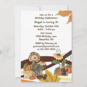 Cute Scarecrow Automne Anniversaire Invitation (Dos)