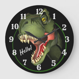 Cute Scary T-Rex Dinosaur Large Clock Grote Klok