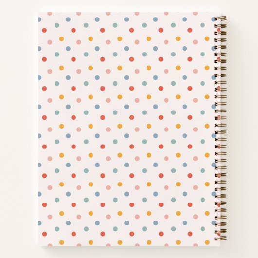 Cute Scattered Mini Polka Dots Muted Terrazzo Spec Notitieboek (Achterkant)