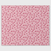 Cute Scattered Red Heart Doodles op Roze Cadeaupapier (Vlak)