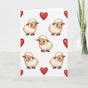 Cute Schaap Hartjes Liefde Kaart