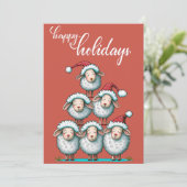 Cute Schaap Kersthuisdier Liefhebber Kerst Platte Feestdagenkaart (Staand voorkant)
