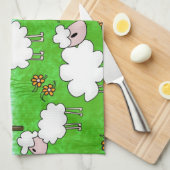 Cute Schaap Kinderen Illustratie Theedoek (Quarter Fold)