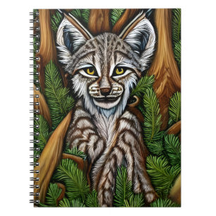 Cute Schattig Little Lynx Kitten Notitieboek