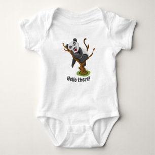 Cute Schattig Panda en Chick Graphic Romper
