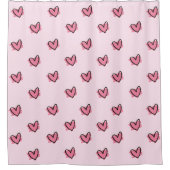 Cute Schattig Valentijnsdag Red Hearts Pattern | Douchegordijn (Voorkant)