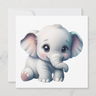 Cute Schattige Kawaii Baby Elephant Kaart