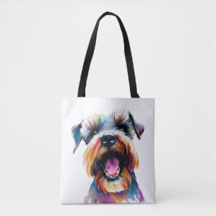 Cute Schnauzer - Colorful Dog Design Draagtas
