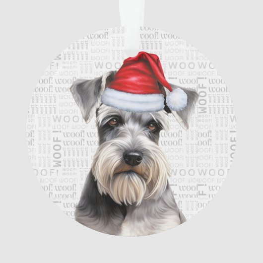 Cute Schnauzer Dog Holiday Christmas Photo (dos)