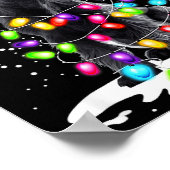 Cute Schnauzer With Christmas Lights  Poster (Hoek)