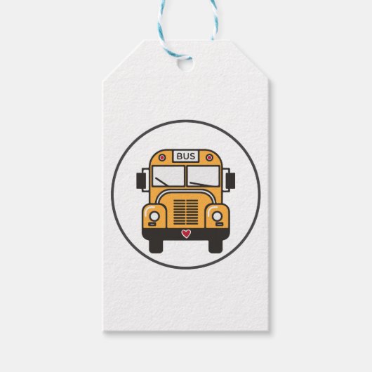Cute School Bus Cadeaulabel (Voorkant)