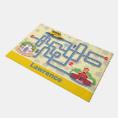 Cute School Bus Cartoon Maze Kinder Deurmat (Schuin)