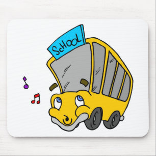 Cute School Bus Drawing Happy Face Muismat