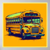 Cute School Bus Poster (Voorkant)