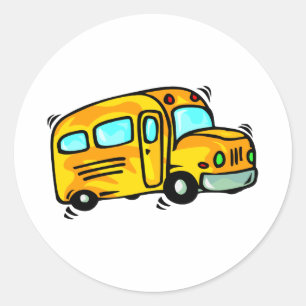 Cute School Bus Ronde Sticker
