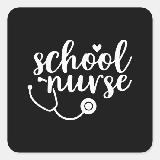 Cute School Nurse Appreciation Vierkante Sticker (Voorkant)