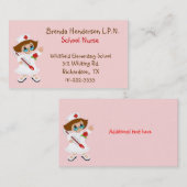 Cute School Nurse Visitekaartje (Voorkant / Achterkant)