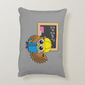 Cute School Student Owl Cartoon Accent Kussen (Achterkant (Verticaal))