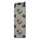 Cute School Student Owl Cartoon Thermosbeker (Gedraaid links)