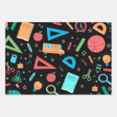 Cute School Supply Back to School Pattern Inpakpapier Vel (Voorkant)