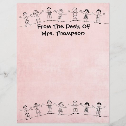 Cute School Teacher Letterhead Stationery (Voorkant)