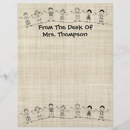 Cute School Teacher Letterhead Stationery (Voorkant)