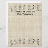 Cute School Teacher Letterhead Stationery (Voorkant / Achterkant)
