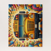 Cute Schoolbus Met Potloden Legpuzzel (Verticaal)