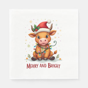 Cute Schotse Babykoe Kerstverlichting Merry & Br Servet