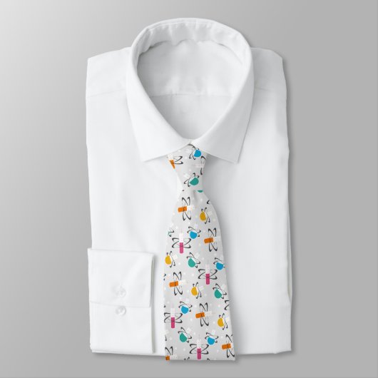 Cute Science Concept Patroon Cool Geek Design Stropdas (Gebonden)