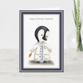 Cute Scientist Penguin Personalized Birthday Kaart (Voorkant)