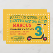 Cute Scooter Boys Invitations Anniversaire (Devant / Derrière)