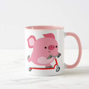 Cute Scooter Riding Cartoon Pig Mok