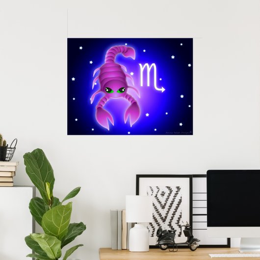 Cute Scorpio Zodiac Poster (Thuiskantoor)